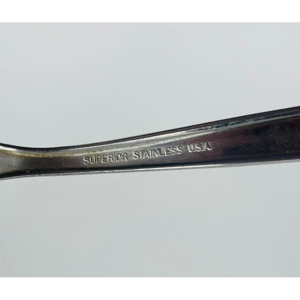 Set Of 6 Vintage Superior Stainless Atomic Night Sky Teaspoons MCM USA